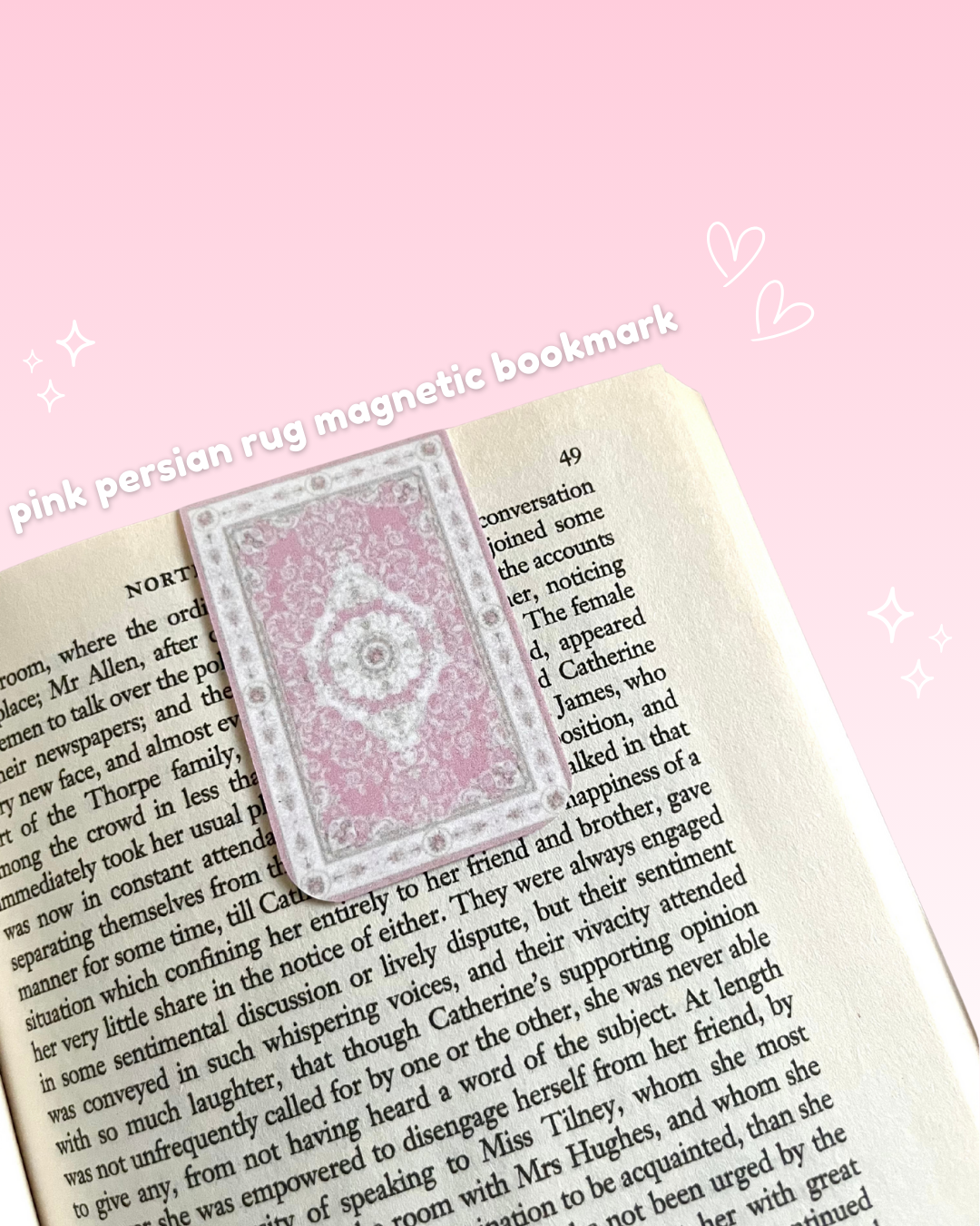 Pink Persian Rug Magnetic Bookmark