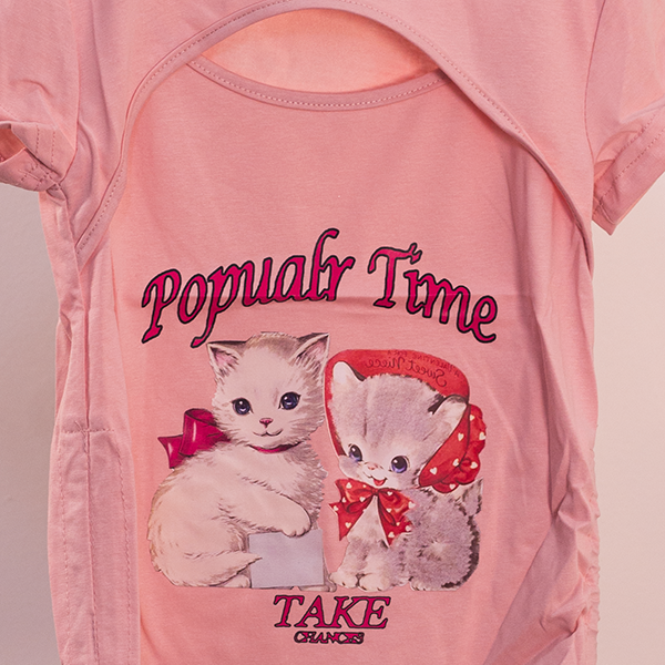 Pink Kid’s Top with Cute Kitten Print K2_2