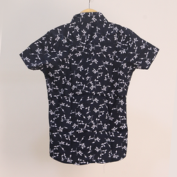 Kid’s Navy Leaf- printed Shirt K16