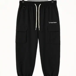 Men’s Black Drawstring Cargo Pants GC27