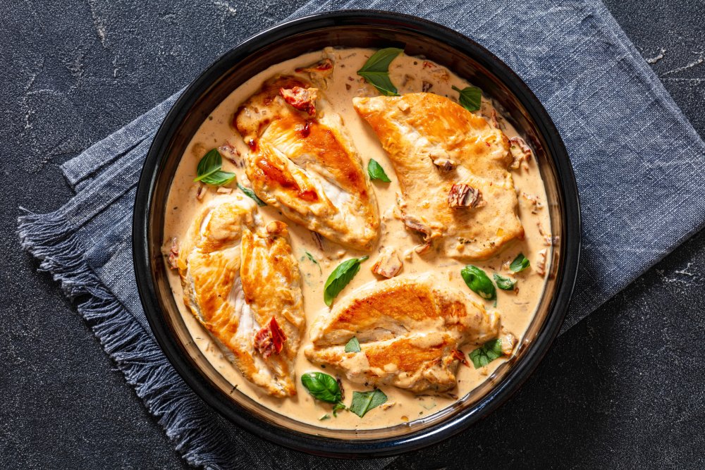 Steak de poulet à la crème fraîche