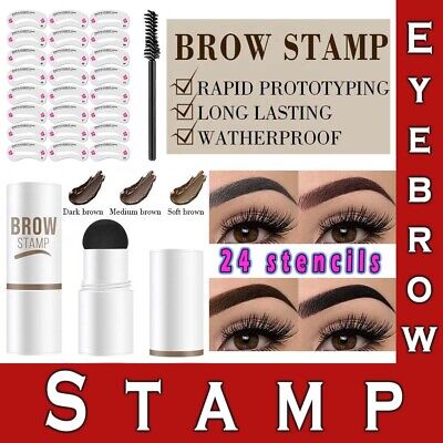 Eyebrow Stamp Shaping Kit Brow Card Definer 24 Stencils Makeup Set Waterproof