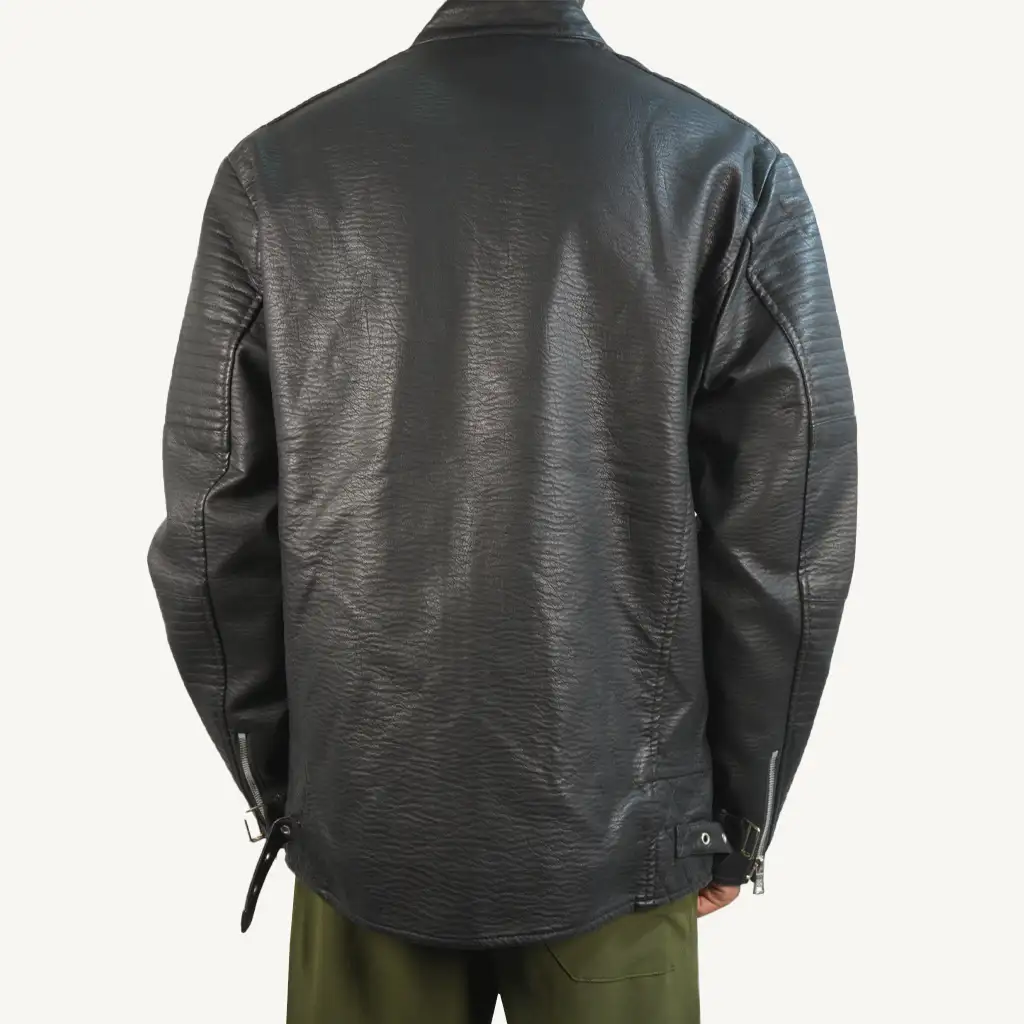 Men’s Black Leather Jacket GC38_3