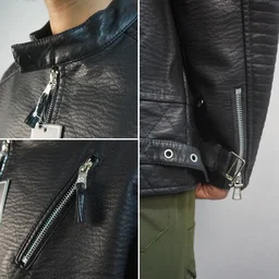 Men’s Black Leather Jacket GC38