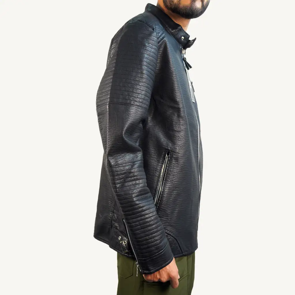 Men’s Black Leather Jacket GC38_1