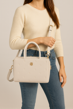 Cartera Tommy Hilfiger Beige con Correa Ajustable