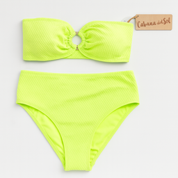 Bikini Cabaña del Sol Neón con Top Bandeau - Size M