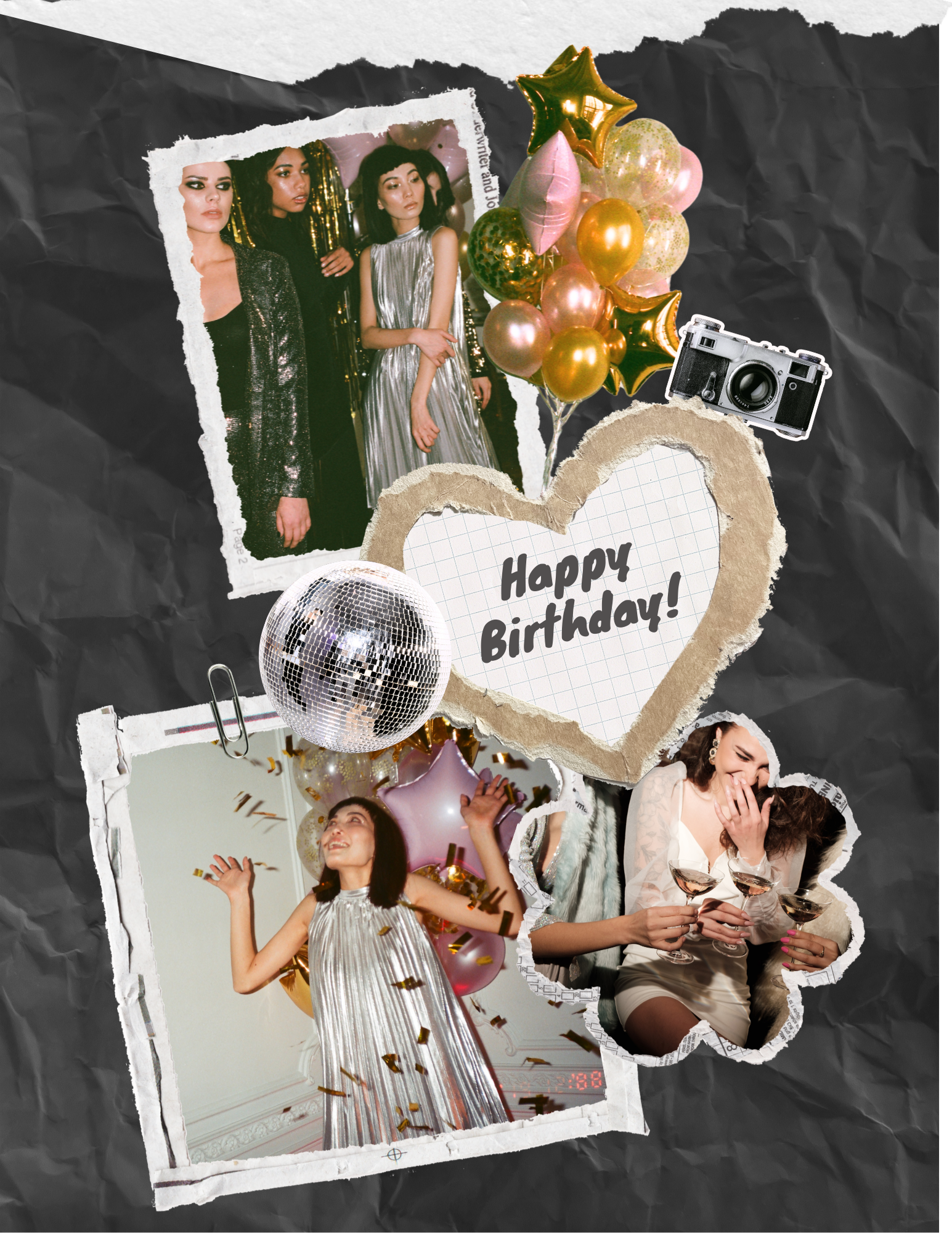 Retro Photo Collage Birthday Card_1