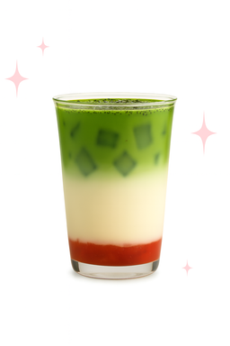 Strawberry Chia Seeds Matcha Latte