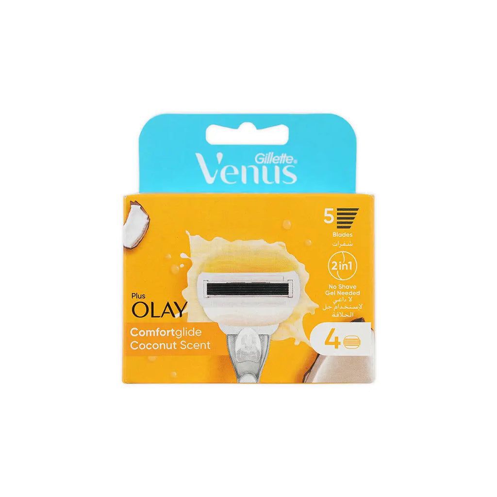  GILLETTE VENUS PLUS OLAY COMFORTGLIDE COCONUT SCENT BLADESرؤؤس شفرات جيليت فينوس كوكونت