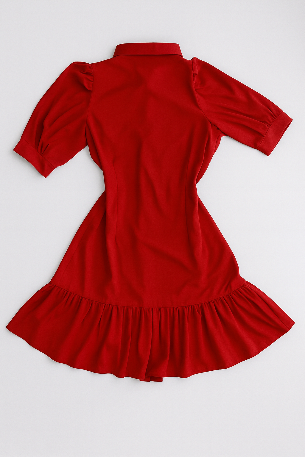 Vestido Camisero Rojo con Volantes - Size L_1