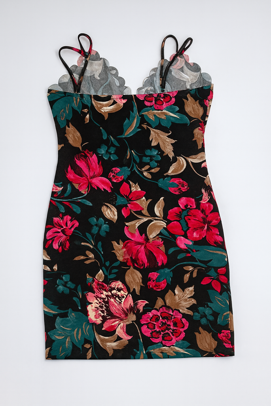 Vestido Corto Floral con Tirantes - Size XL_1