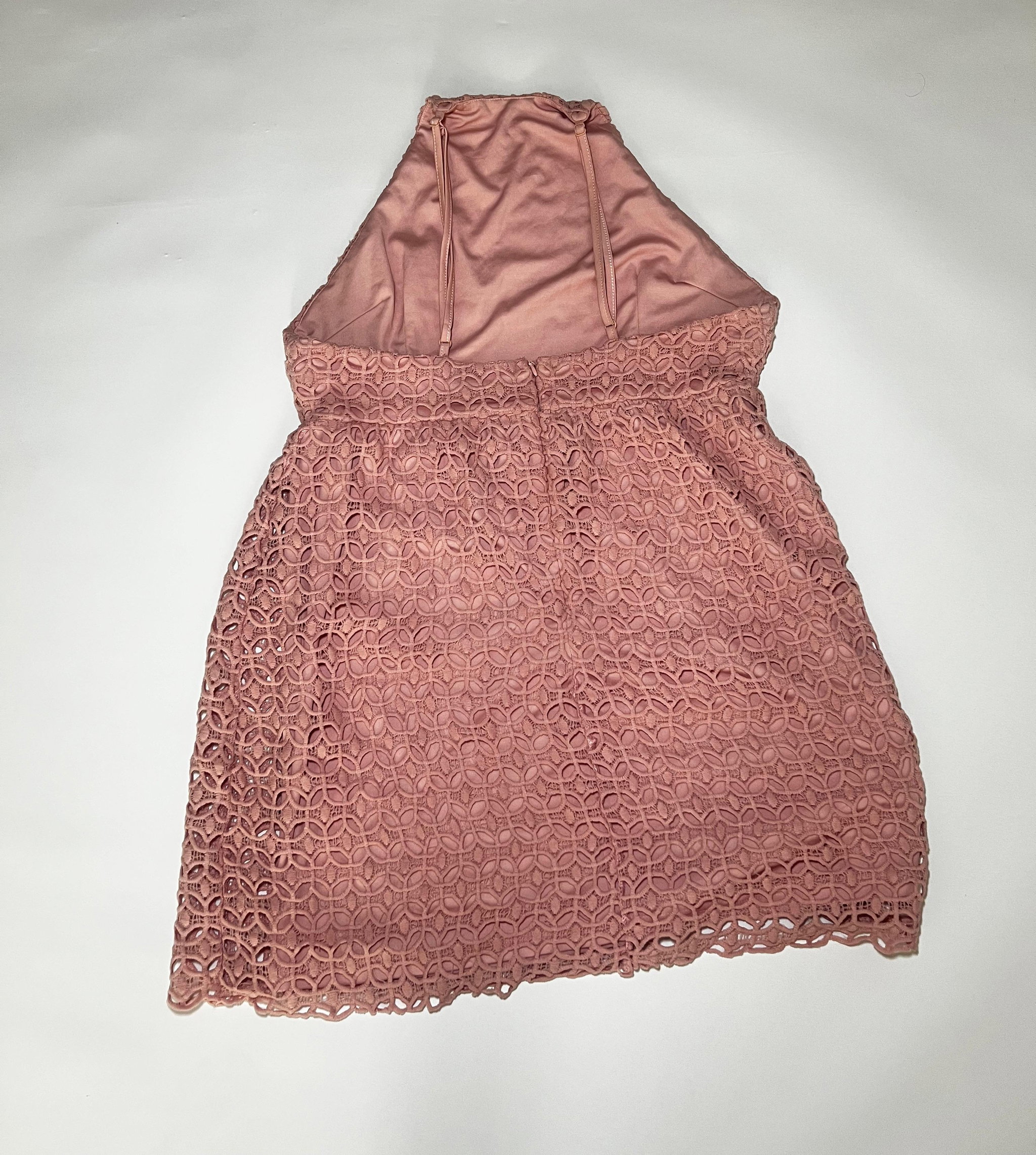 Vestido Rosado de Encaje Halter - Size L_1