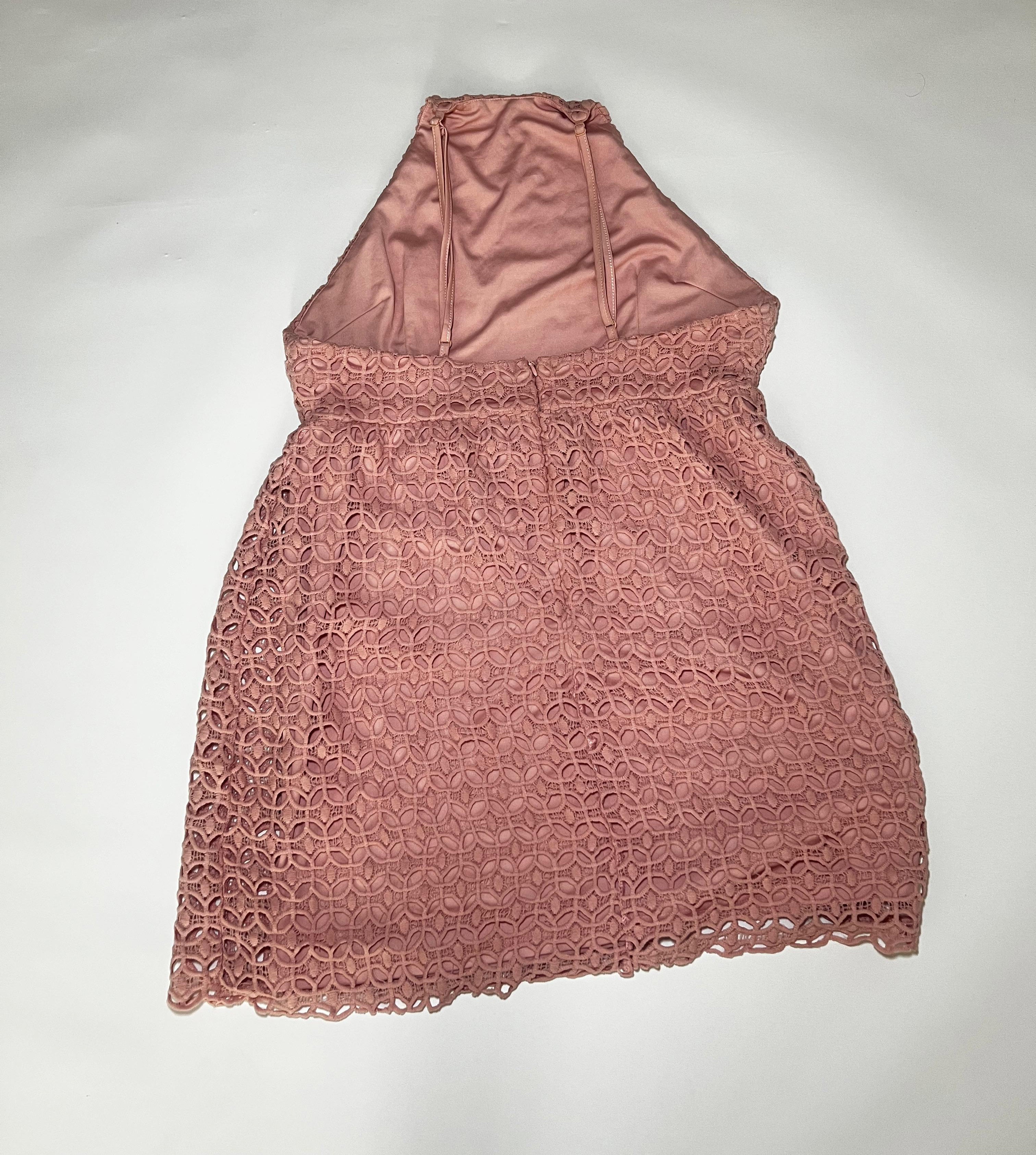 Vestido Rosado de Encaje Halter - Size L_1