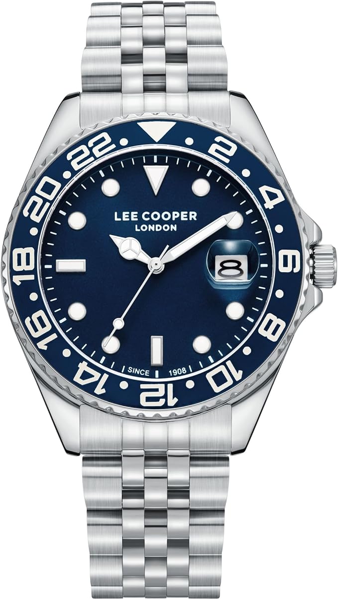 Lee Cooper Men's Watch, Analog Display and Metal Strap - LC08142.390, Silver_1