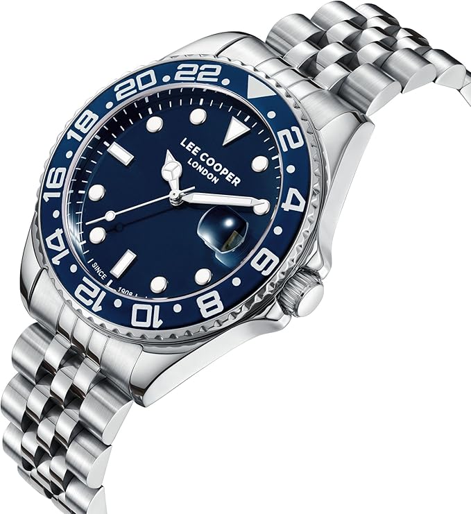 Lee Cooper Men's Watch, Analog Display and Metal Strap - LC08142.390, Silver_0