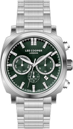 Lee Cooper Men's Watch, Multi Function Display and Metal Strap - LC08144.370, Silver