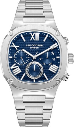 Lee Cooper Men's Watch, Multi Function Display and Metal Strap - LC08146.390, Silver