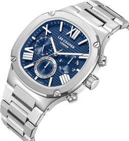 Lee Cooper Men's Watch, Multi Function Display and Metal Strap - LC08146.390, Silver