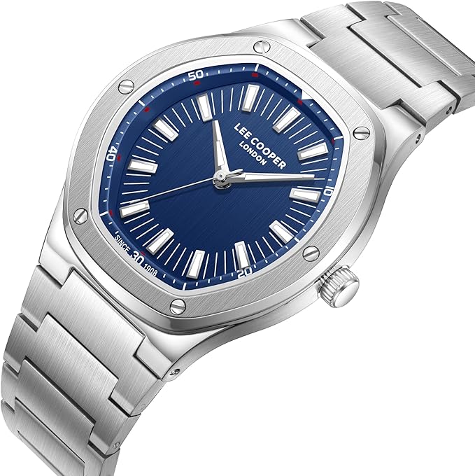Lee Cooper Men's Watch, Analog Display and Metal Strap - LC08145.390, Silver_0