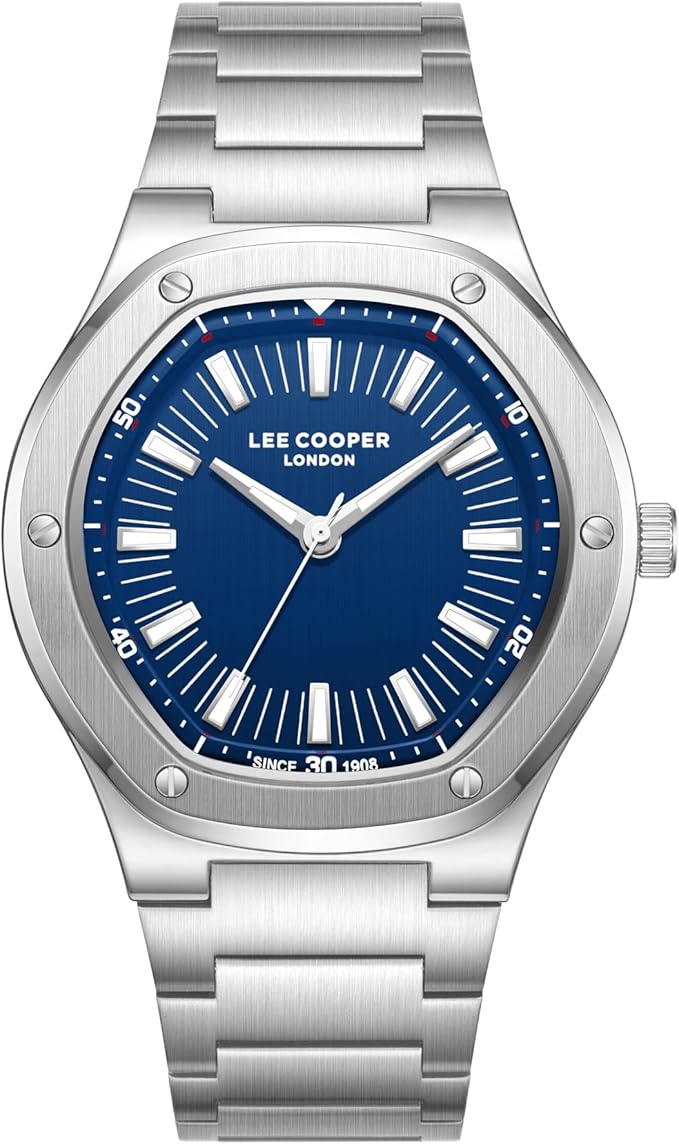 Lee Cooper Men's Watch, Analog Display and Metal Strap - LC08145.390, Silver_1