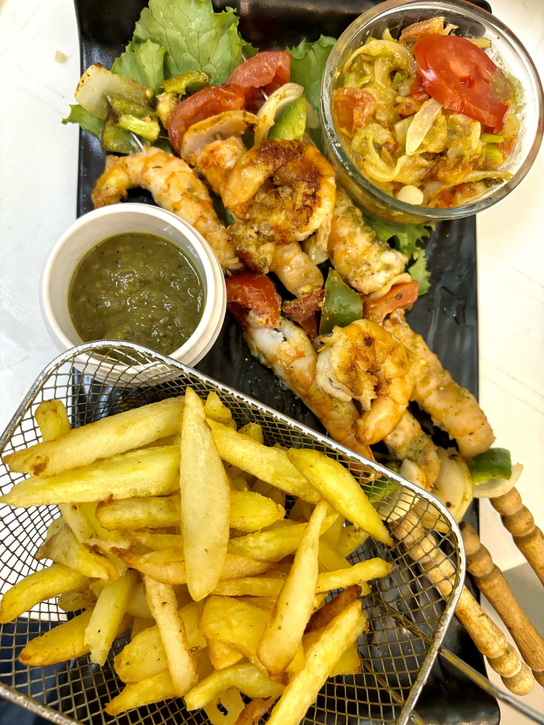 Brochettes de crevettes
