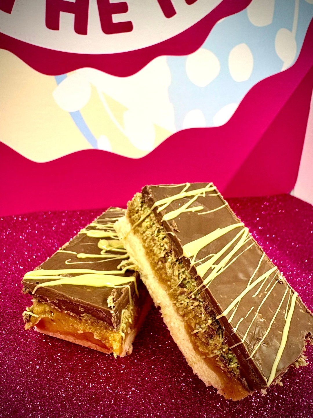Dubai Pistachio Caramel Slice (sold in a minimum of six, price based on six)