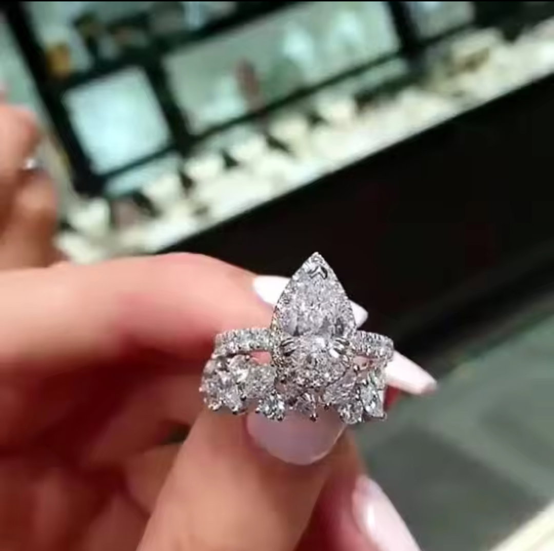 Dalia Luxury Floral Diamond Statement Ring set