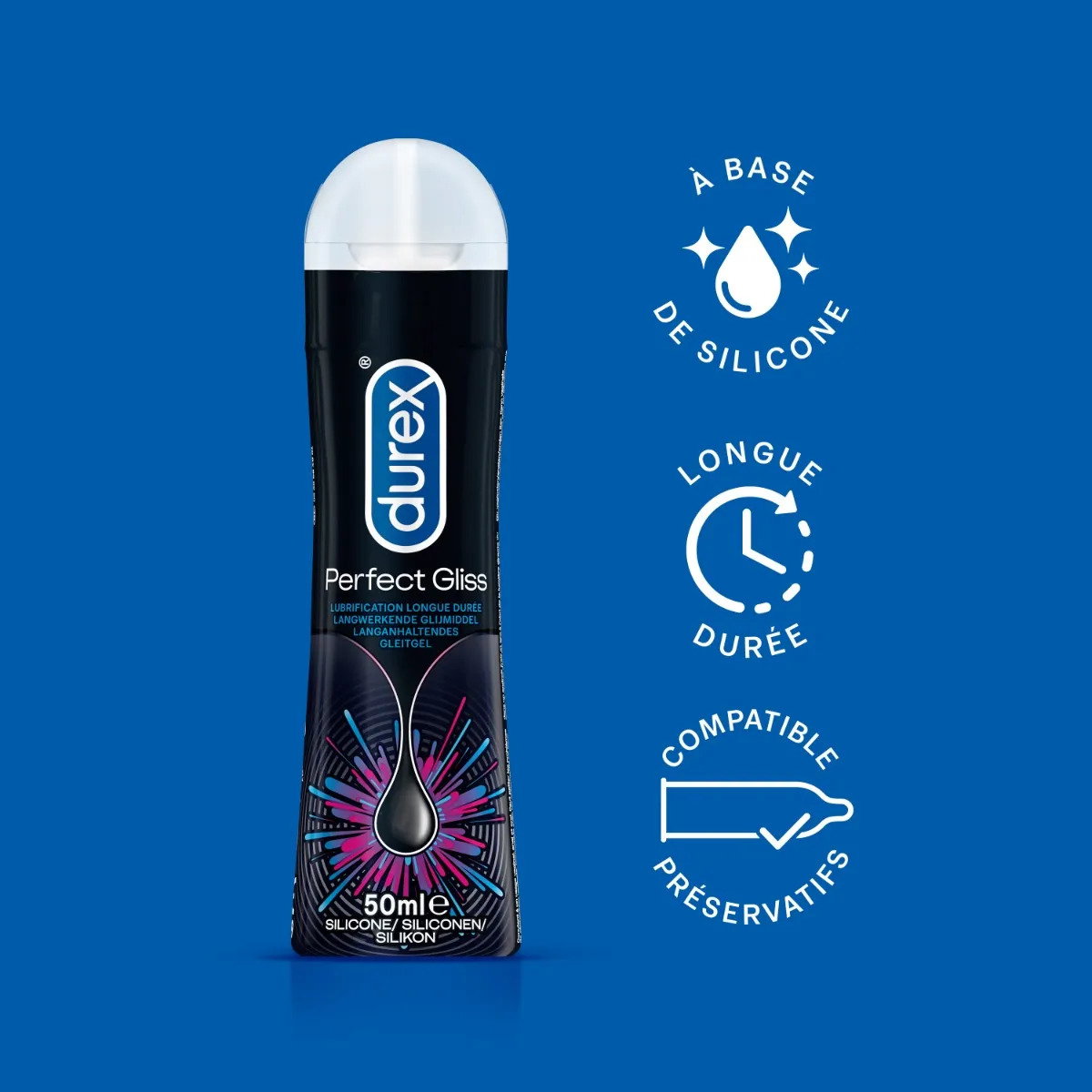 Durex PERFECT GLISS - Gel Lubrifiant Longue Durée, 50ml_1
