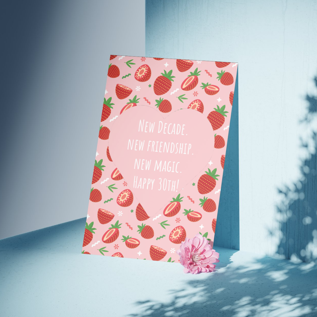 Happy 30th Strawberry Birthday Card_0