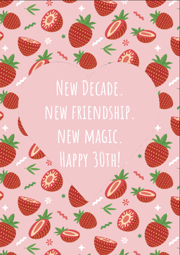 Happy 30th Strawberry Birthday Card