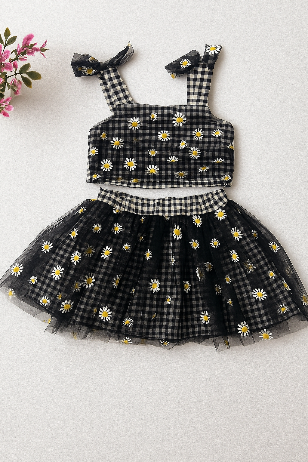 Daisy Charm Gingham Tutu Set (12 Months) 