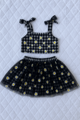 Daisy Charm Gingham Tutu Set (12 Months) 