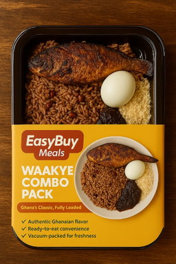 Waakye Combo Pack – Fried Tilapia, Shito, Gari & Egg