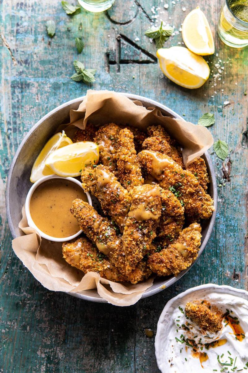 Chicken Fingers with Honey Mustard.