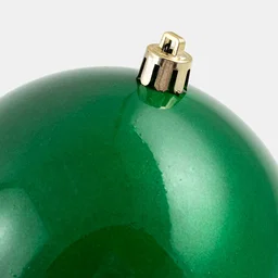 100mm Seamless Plastic Ball Ornament: Pearl Emerald Green (Set of 2)