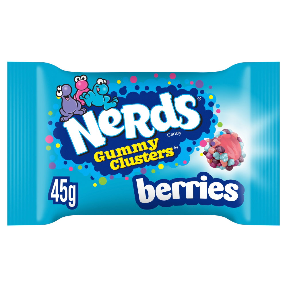 Nerds Gummy Clusters Berries Fruit Flavour Candy Bag 45g_0
