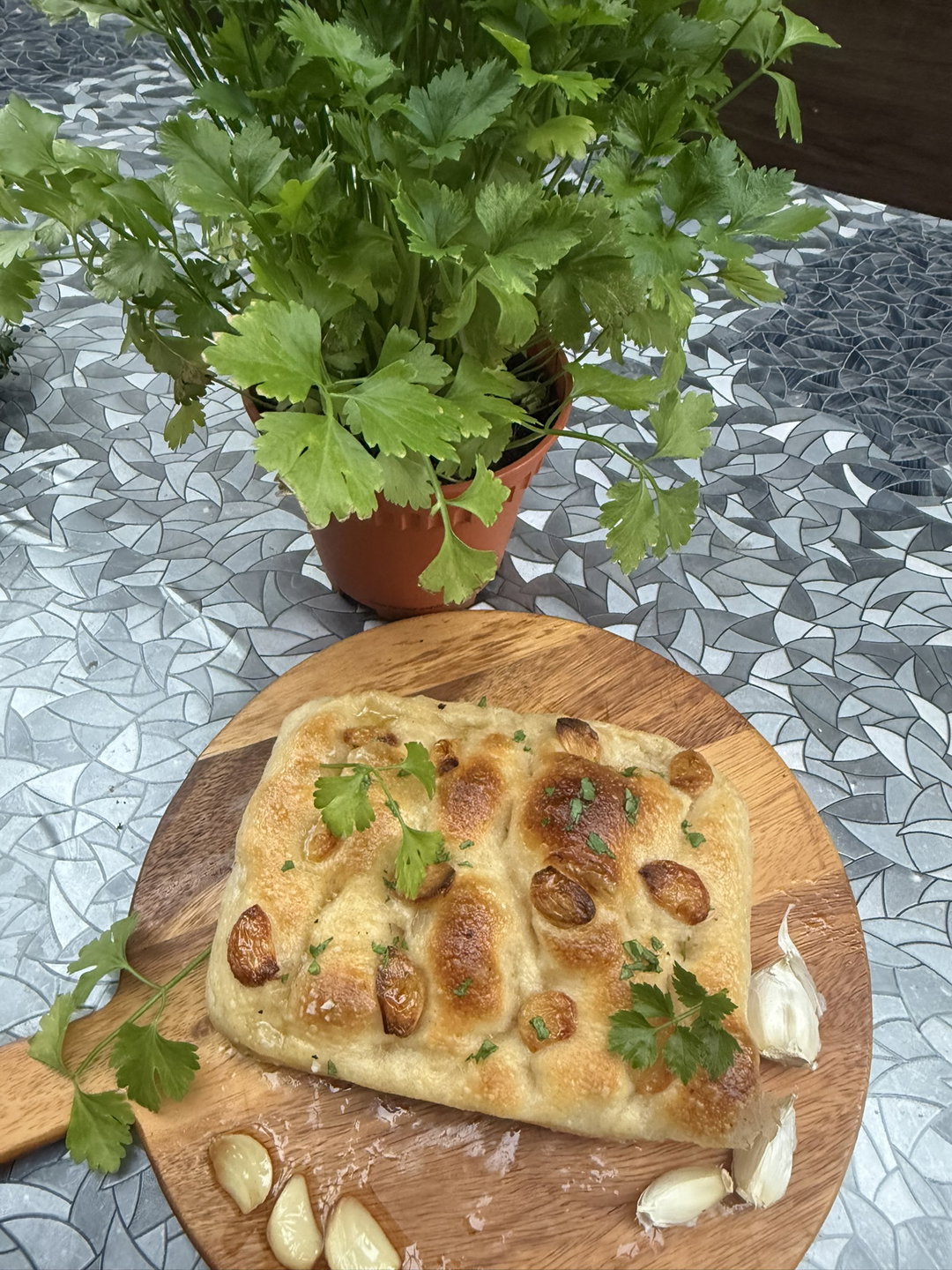 Confit Garlic with Fresh Parsley