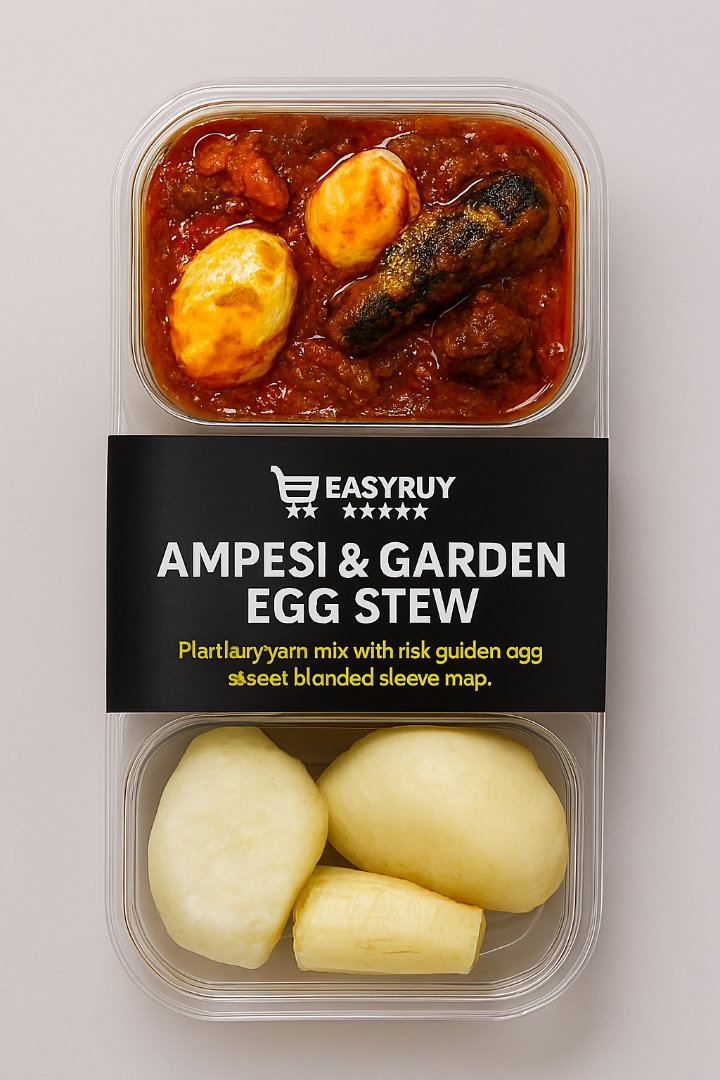 Ampesi & Garden Egg Stew – Yam & Plantain Combo with Smoked Fish_0