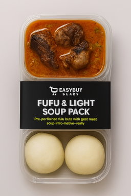 Fufu & Light Soup Pack – Goat Meat Special