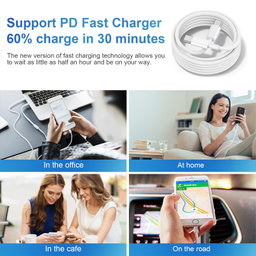 iPhone Type-C to Lightning Fast Charger (20w Block and 3ft Cable)