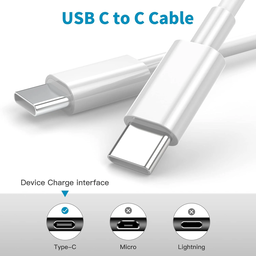 Type-C to Type-C Fast Charger (20w Block and 3ft Cable)