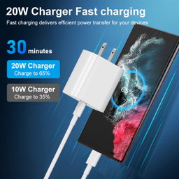 Type-C to Type-C Fast Charger (20w Block and 3ft Cable)