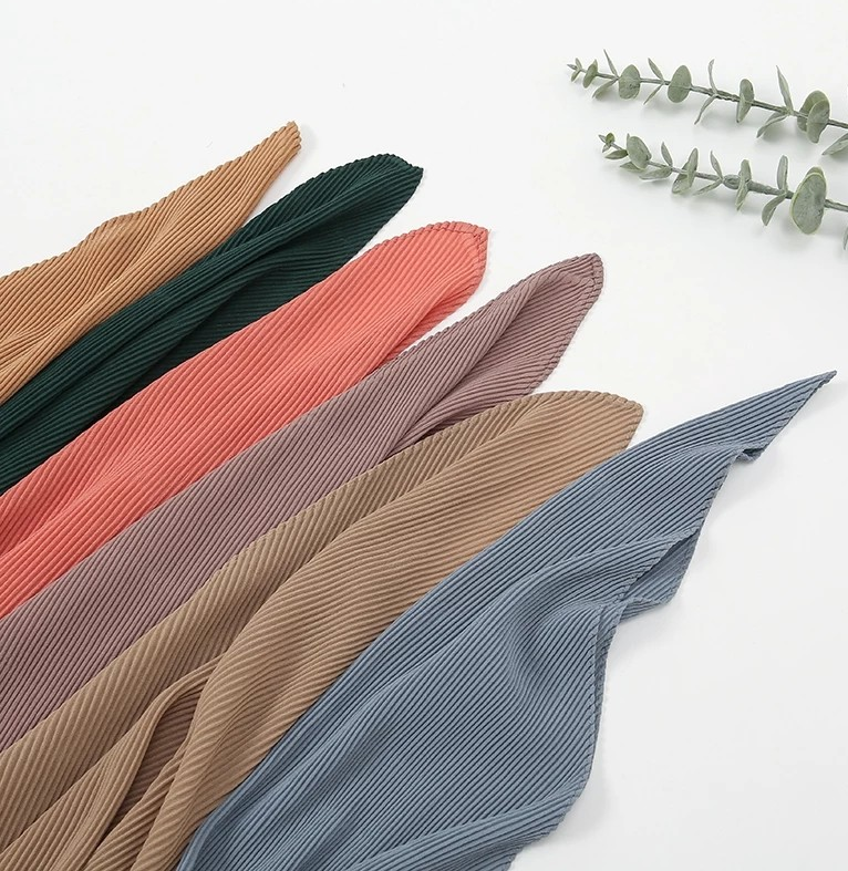 Pleated Chiffon Rhombus scarf_0