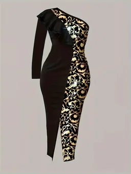 Midnight Mirage One Shoulder Dress