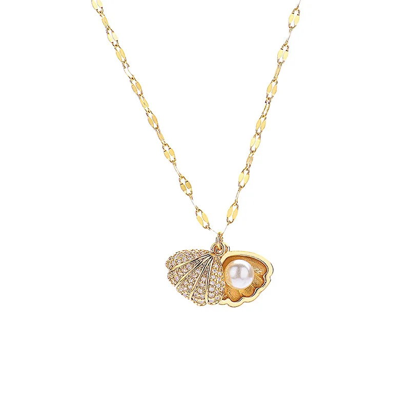 Pearl Shell Diamond Necklace_3