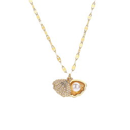 Pearl Shell Diamond Necklace