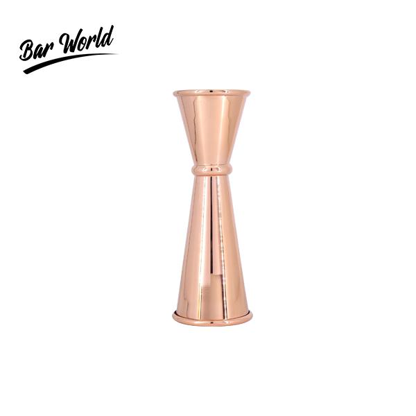 BAR WORLD COPPER PLATED BANDED DOUBLE JIGGER 30/60 ML_0
