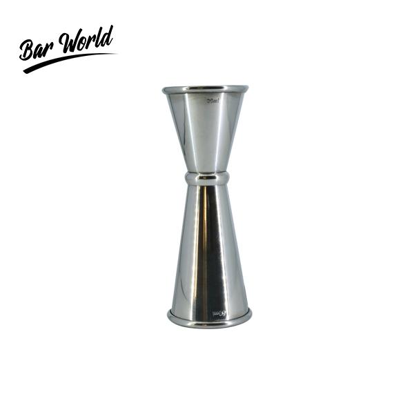 BAR WORLD STAINLESS STEEL BANDED DOUBLE JIGGER 30/50ML_0
