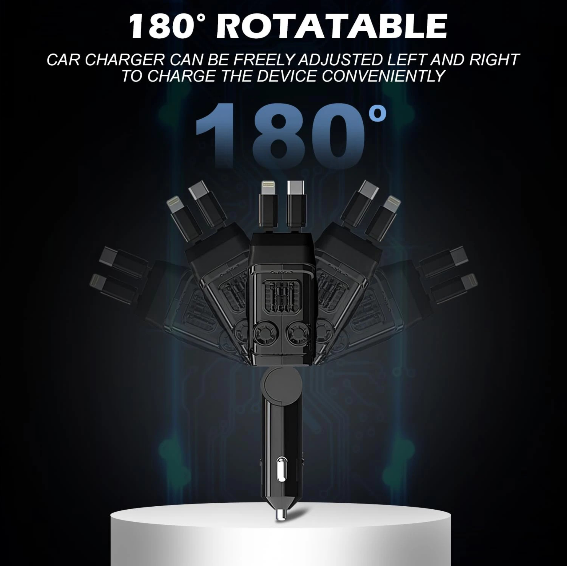Chargeur Voiture Multifonction Rotatif 180° - NMC0006_2